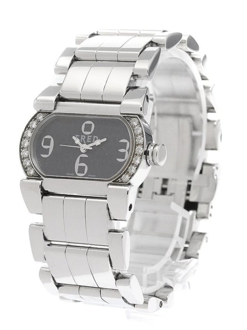 FRED Move one FD012112 Side diamond black Dial Quartz Ladies Watch_943334